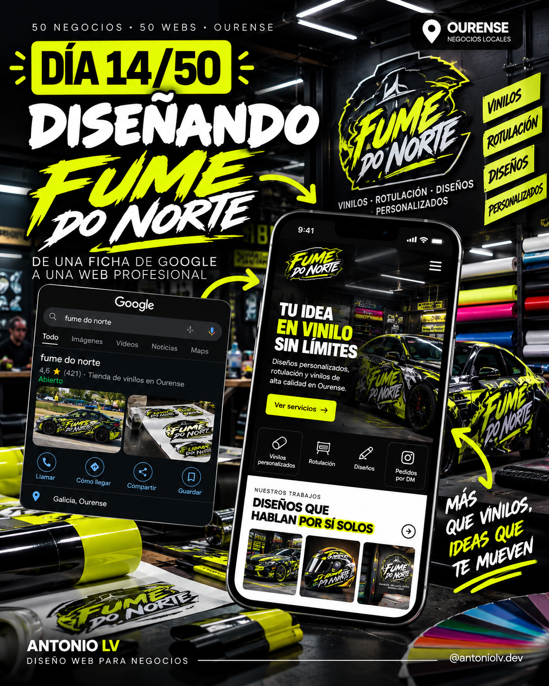 Web de Fume do Norte, empresa de vinilos y rotulación