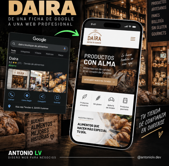 Web de Daira, tienda de alimentación